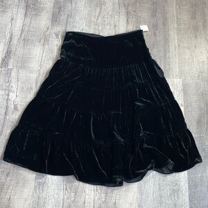 Vince velvet tiered skirt